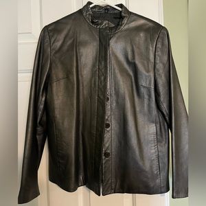 Dark grey/silver leather jacket. Size 10
